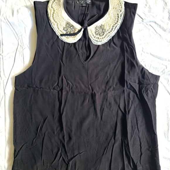 Women's Topshop black Sleeveless top, size S/4 - Picture 1 of 3